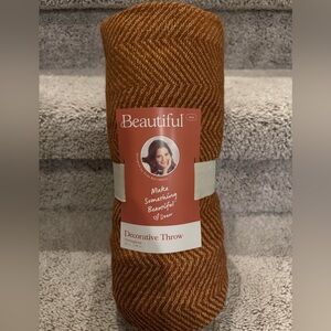 Beautiful Decorative Throw in Rust Orange